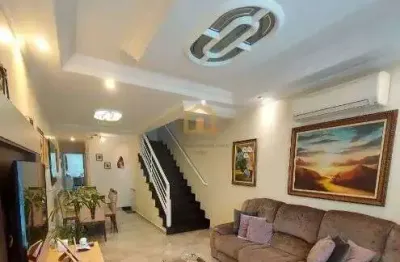 Casa triplex 4 dormitórios | 3 suítes | salão de festas | 2 vagas | 3 sacadas de frente - bairro aparecida, santos/sp.