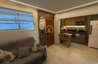 Apartamento reformado porteira fechada na quadra da praia – aparecida, santos/sp