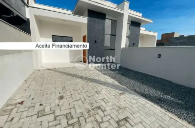 Casa geminada á venda com suíte e quintal, n° 2 bairro costeira, balneário barra do sul, sc