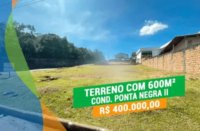 Terreno de esquina 600m²  cond ponta negra ii financiável