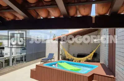 Cobertura com 3 quartos à venda na rua henrique stamile coutinho, recreio dos bandeirantes, rio de janeiro, 205 m2 por r$ 880.000