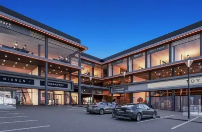 Sala comercial em construção com 164m2- centro comercial souza naves- open mall