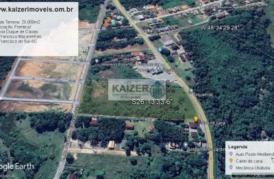 *** terreno com 02 frentes para ruas asfaltadas, contendo 20.000m2, situado no bairro reta, em são francisco do sul-sc ***