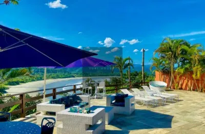 Casa com vista do em condomínio à venda em ubatuba-sp, praia brava : 5 quartos, 3 suítes, 3 salas, 8 banheiros, 7 vagas, 400m². venha conhecer!