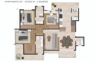 Residencial › apartamento com 95,00 (m²), 3 quartos e 2 vagas para venda