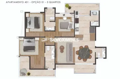 Residencial › apartamento com 95,00 (m²), 3 quartos e 2 vagas para venda
