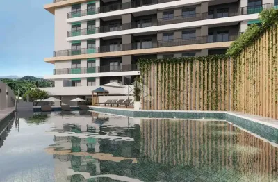 Apartamento tipo studio no bairro roçado, em são josé, sc, com living, cozinha, área de serviço e dormitório integrados, e 01 vaga de garagem.