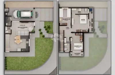 Lindo e novo sobrado com 3 quartos sendo 1 suíte - entrega em fev/26