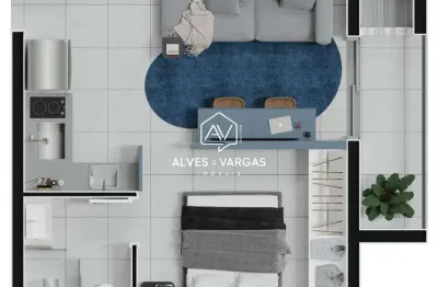 Apartamento com 1 quarto à venda na avenida república argentina, 1793, água verde, curitiba por r$ 474.600