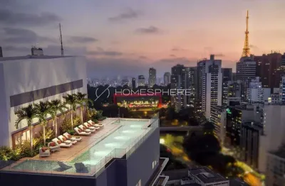 Mitre haus jardins rua itapeva, 342. apartamento de luxo à venda no haus mitre jardins, 132m², 3 suítes, 2 vagas e lazer no rooftoop. entrega nov/24