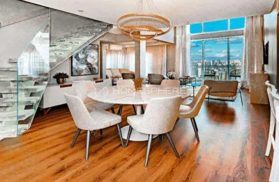 Residencial Florida Penthouses Rua Flórida, 1901. Apartamento à venda Brooklin, 2 quartos, sendo 2 suítes, 165m², mobiliado e decorado, andar alto, 2 vagas e lazer no Condomínio Florida Penthouses