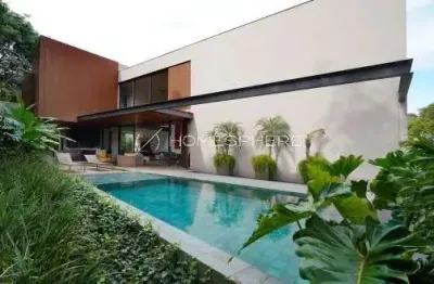 Casa contemporânea à venda no tamboré 10 assinada por olegário de sá com 4 suítes e área gourmet