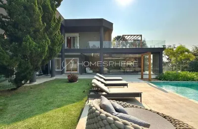 Casa de alto padrão à venda no tamboré 1 com 5 suítes e piscina de borda infinita