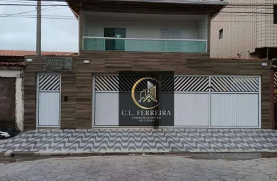 Sobrado novo em condomínio com 2 dormitórios à venda, 54 m² por r$ 350.000 - vila guilhermina - praia grande/sp