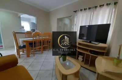 Apartamento mobiliado com 2 dormitórios à venda, 65 m² por r$ 360.000 - vila tupi - praia grande/sp