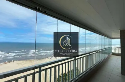 Apartamento frente mar  com 3 suítes à venda, 163 m² por r$ 2.200.000 - aviação - praia grande/sp
