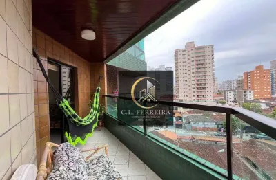 Apartamento com varanda e 1 quarrto à venda, 73 m² por r$ 380.000 - tupi - praia grande/sp