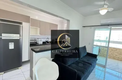 Apartamento mobiliado com 1 dormitório, lazer completo, à venda, 53 m² por r$ 360.000 - caiçara - praia grande/sp