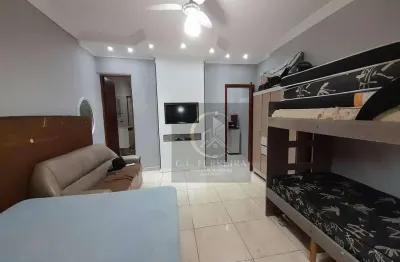 Kitnet ampla e mobiliada com 1 dormitório à venda, 42 m² por r$ 220.000 - boqueirão - praia grande/sp