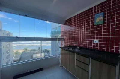 Apartamento 2 dorms, 1 suíte, vista mar, mobiliado, caiçara, praia grande - sp