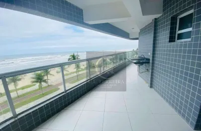 Frente mar - apartamento com 3 dormitórios à venda, 128 m² por r$ 950.000 - caiçara - praia grande/sp