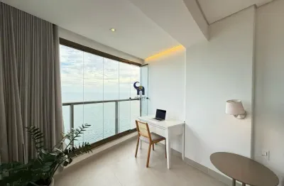 Apartamento para locação  1/4  mobiliado em ondina - beach class salvador  vista mar permanente com caução.