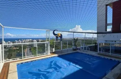 Ludco (avalon), com 377m². cobertura penthouse a venda. greenville | patamares | salvador – ba. vista mar, nascente total.