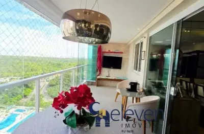 Oportunidade platno - patamares, apartamento 3 suítes, sendo a master com closet, lavabo, varanda gourmet com churrasqueira, cozinha e área de serviço.