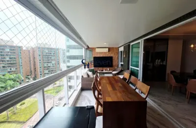 Alphaville apartamento 4/4, sendo três quartos, o quarto transformado em home theater, varanda gourmet com churrasqueira,