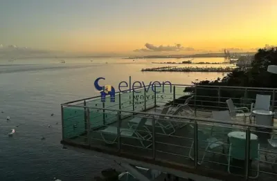 Locação  mobiliada anual  apartamento duplex com planta de dois quartos, um deles suíte e vista para baia de todos os santos. 