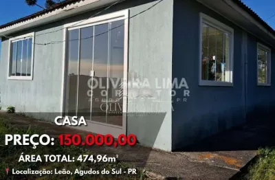Casa com 2 quartos à venda na Agudos Do Sul-pr, Leão, Agudos do Sul