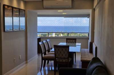 3/4  decorado, alto padrão em patamares  com  vista mar livre. toda infraestrutura. para entrar e morar !