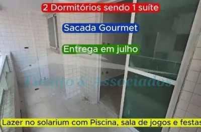 Apartamento para venda na aviação em praia grande sp, entrega julho 24 02 dormitórios sendo 01 suíte, sala, cozinha, varanda gourmet, lavabo, 1 vaga d