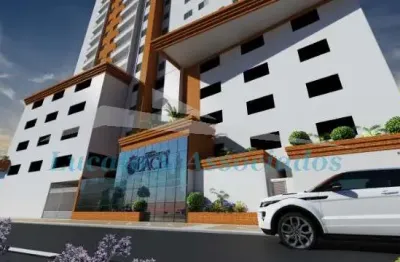 Apartamento no centro de são vicente sp de 02 dormitorios, 01 suite, sala com sacada, cozinha integrada a area de serviço, 01 banheiro e 01 vaga de ga