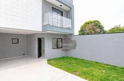 Sobrado com 3 dormitórios à venda,  terraço com churrasqueira,  varanda suíte e em 1 quarto, por r$ 699.000 - uberaba - curitiba/pr