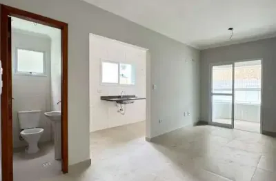 Apartamento à venda em praia grande, 2 dormitórios, caiçara - r$390 mil