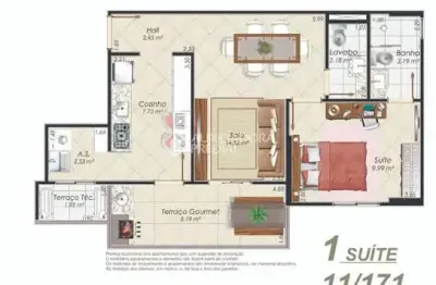Apartamento com 1 quarto à venda na rua pero vaz de caminha, 285, aviação, praia grande, 60 m2 por r$ 470.000