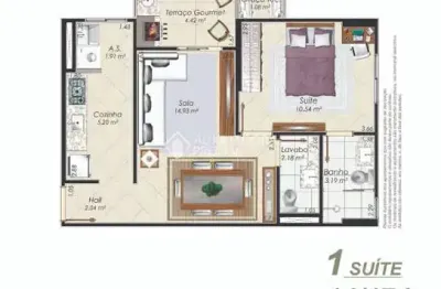 Apartamento com 1 quarto à venda na rua pero vaz de caminha, 285, aviação, praia grande, 52 m2 por r$ 430.000