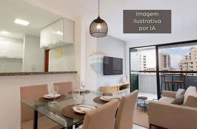 Lindo apartamento com 55m, sendo 2 quartos com 1 suíte, cozinha americana, varanda, 1 vaga de garagem coberta e lazer completo.