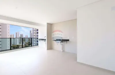 Apartamento com 56m com 2 quartos, varanda, cozinha e área de serviços. Lazer completo.