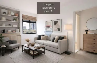 Apartamento de 65m com 2 quartos, wc, cozinha, área de serviço, nascente e 1 vaga de garagem coberta rotativa.
