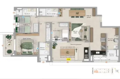 Apartamento com 3 quartos à venda na Avenida Doutor Epitácio Pessoa, Ponta da Praia, Santos