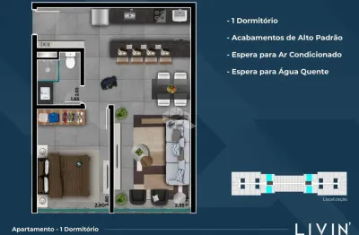 Apartamento 01quarto/dormitório, 01vaga/box no condomínio livin' resort house, em xangri-lá.