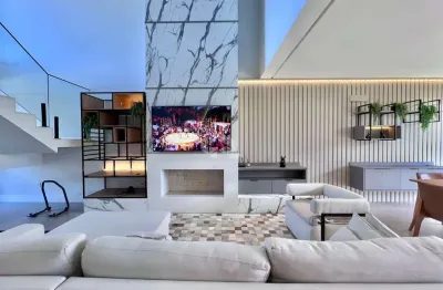 Sobrado mobiliado decorado 4 suítes no condomínio sunset com 4 suítes