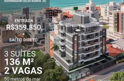 Apartamento com 3 quartos/dormitórios no bairro palmas, em governador celso ramos - sc