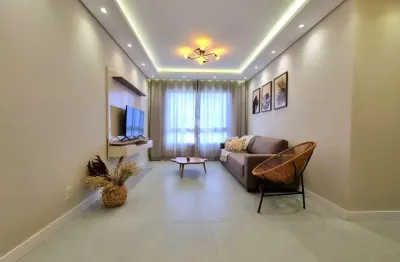 Apartamento mobiliado com 76m² ,3 dormitórios sendo 1 suíte, cozinha com churrasqueira e lavanderia,  1 vaga de garagem coberta,  ao lado da havan