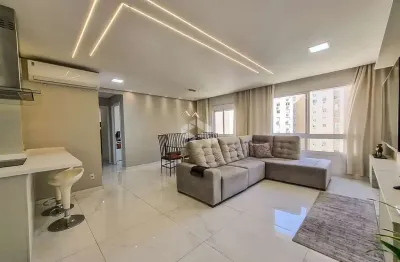 Apartamento mobiliado com 76m² ,3 dormitórios sendo 1 suíte, cozinha com churrasqueira e lavanderia,  1 vaga de garagem coberta,  ao lado da havan