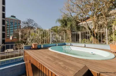 Cobertura no bairro auxiliadora com 3 dormitórios, elevador, 1 vaga de garagem e piscina em porto alegre/rs