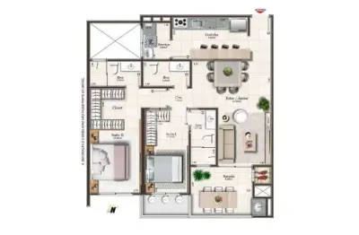 Apartamento com 2 quartos à venda na Avenida Salvador Di Bernardi, 855, Campinas, São José