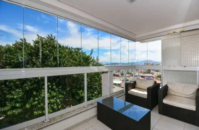 Apartamento mobiliado com 3 quartos sendo 1 suíte 2 vagas de garagem vista para o mar e lazer completo em capoeiras florianópolis